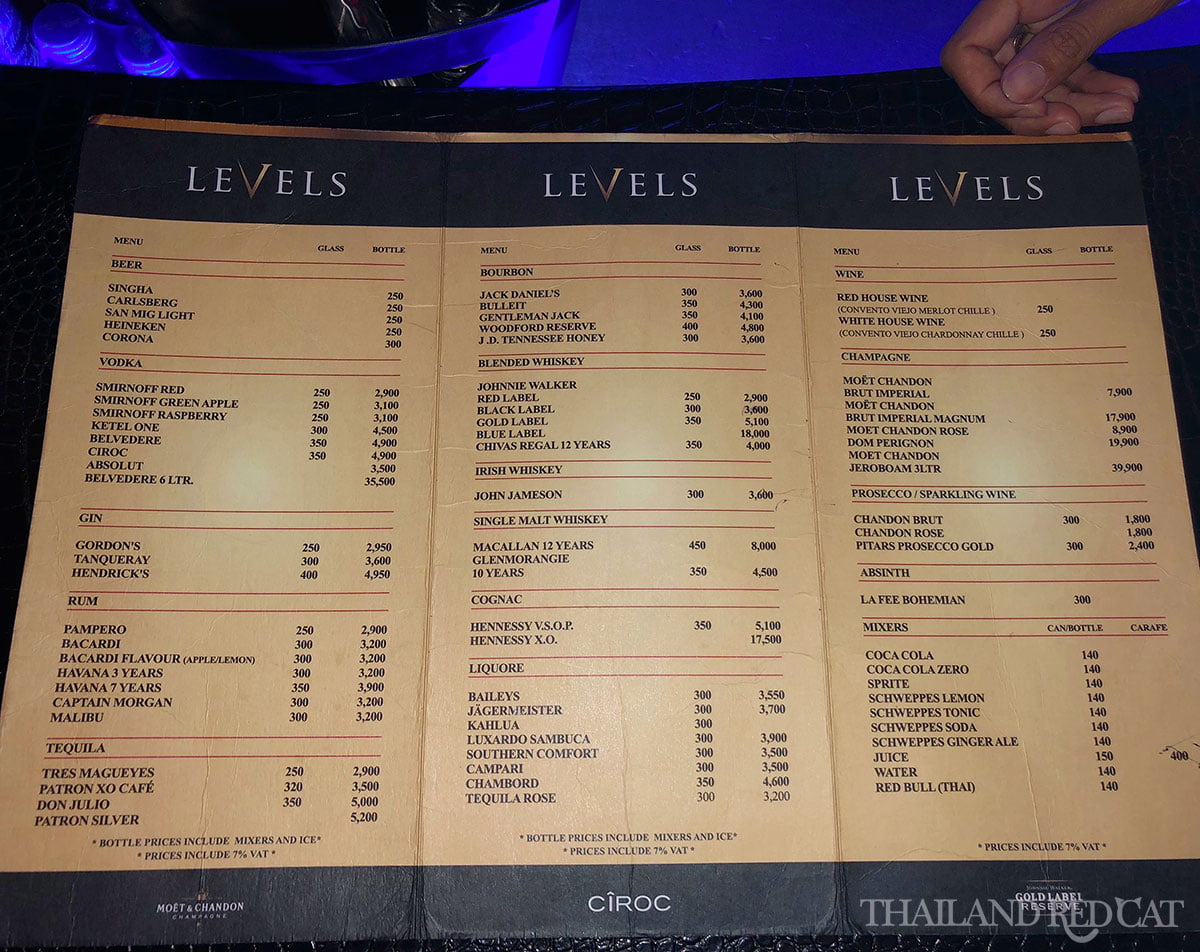 Bangkok Night Club Prices 2