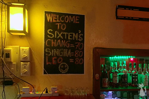 Koh Lanta Drink Prices