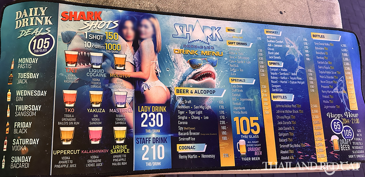 Pattaya Go Go Bar Drink Prices
